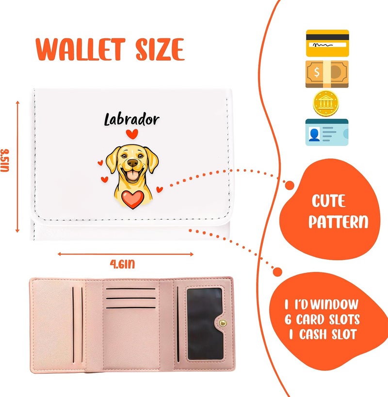 BJDAMAI Labrador Wallet For Teens Kids Girls Age 6,7,8,9,10,11,12, Small Slim Thin Mini Compact Women Wallet, Animal Lovers Gifts Stuff, Cash Card Coin Pocket Window For Female! - Image 2